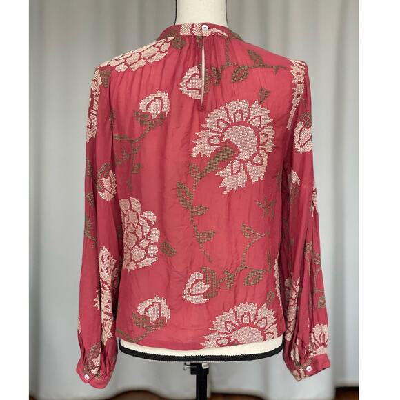 Payal Pratap Anthropologie Women's Boho Pink Top Size 6 M - Picture 6 of 10